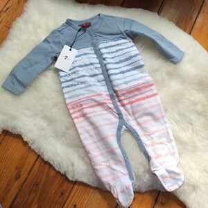 NWT 7 For All Mankind Onsie Footie Stripe Coverall Bodysuit Cotton
